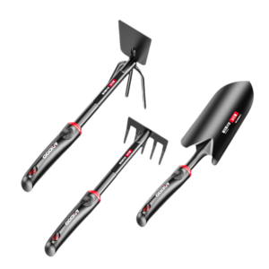 Green Sprout 3-Piece Ergonomic Gardening Tool Set (Trowel, Transplanter & Cultivator)